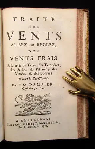 Dampier Suite Du Voyage Autour Du Monde,Avec Un Traite De Vents Tome II 1701 js