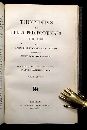 Stahl Thucydidis De Bello Peloponnesiaco Libri Octo Vol.II.Sect.1+2 1875 js