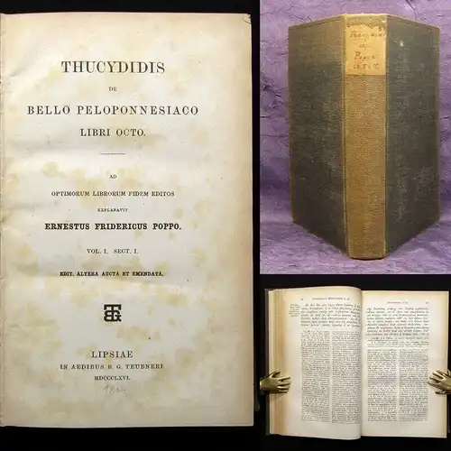 Stahl Thucydidis De Bello Peloponnesiaco Libri Octo Vol.I.Sect.1+2 1866 js