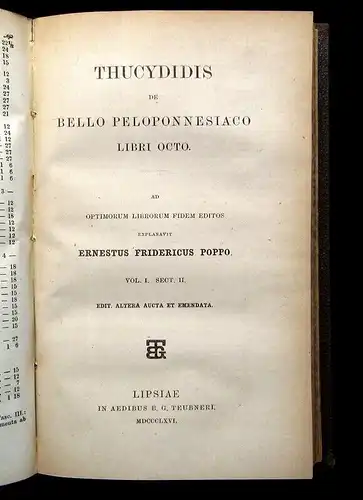 Stahl Thucydidis De Bello Peloponnesiaco Libri Octo Vol.I.Sect.1+2 1866 js