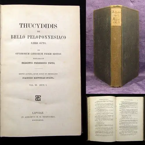 Stahl Thucydidis De Bello Peloponnesiaco Libri Octo Vol.III.Sect.1+2 1879 js