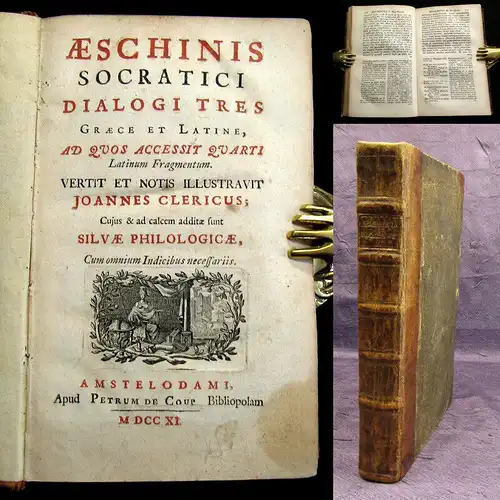 Sphettos 1711 Aeschinis Socratici Dialogi tres Graece et Latine, Ad ... am