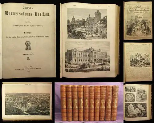 Spamer`s Lexikon "Orbis Pictus" 8 Bde. +2 Ergänz. Bde. komplett 1870-1880 js