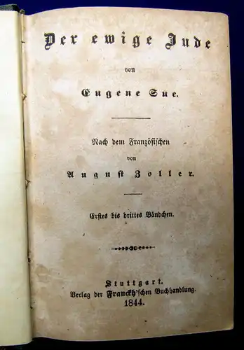 Sue Der ewige Jude 6 Bde in 2 Büchern 1844  Belletristik Klassiker Lyrik