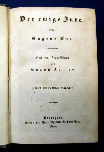 Sue Der ewige Jude 6 Bde in 2 Büchern 1844  Belletristik Klassiker Lyrik