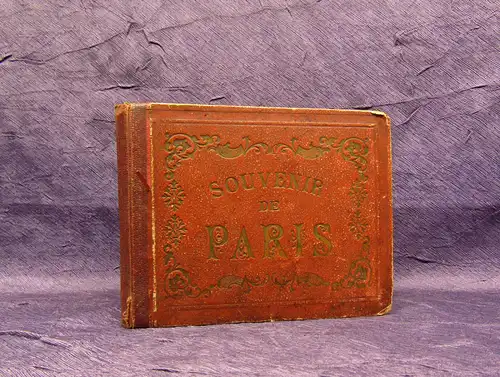 Leporello Souvenier de Paris mit 24 kolorierten Lithografien um 1860 Landeskunde