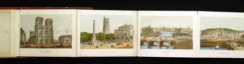 Leporello Souvenier de Paris mit 24 kolorierten Lithografien um 1860 Landeskunde