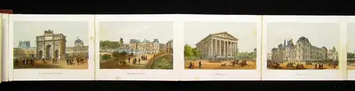 Leporello Souvenier de Paris mit 24 kolorierten Lithografien um 1860 Landeskunde