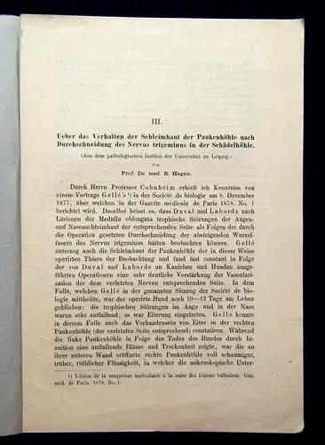 Hagen Archiv für Experiment. Pathologie und Pharmakologie Separatabdruck um 1880