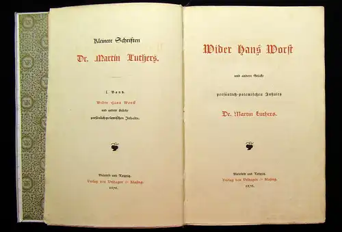 Luther Wider Hans Worst 1876 Belletristik Literatur Lyrik mb