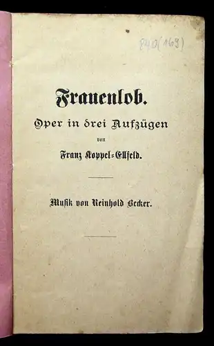 2 Hefte Der Prophet-Oper in 5 Akten, Frauenlob- Oper in 3 Aufzügen um 1850 mb