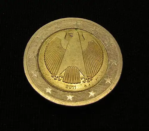 Fehlprägung 2 Euro Deutschland A 2011 Spiegelei Pille ca. 1mm verschoben js