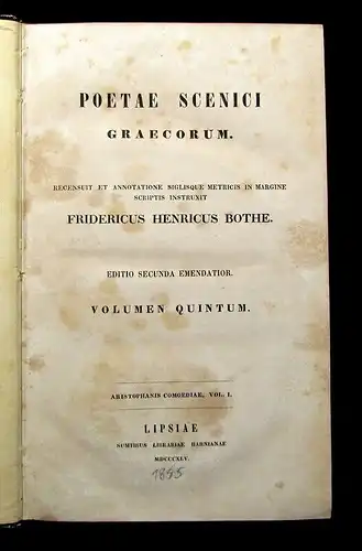Bothe Poetae Scenici Graecorum 1845 2 Bde.( von 5) Belletristik Lyrik js