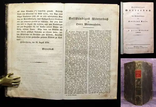 Vollständiges Wörterbuch zu den Verwandlungen des Ovidius Rafo 1831 Erzählung js