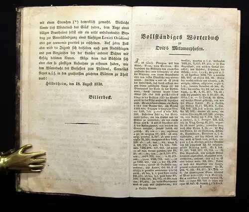 Vollständiges Wörterbuch zu den Verwandlungen des Ovidius Rafo 1831 Erzählung js