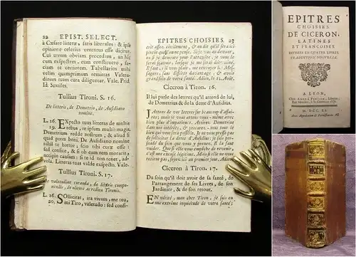 Epitres Choisies de Ciceron Latine et Francoises Divisees en Quatre Livres 1751