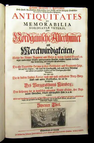Falckenstein 1734 Antiquitates et memorabilia Nordgaviae veteris, Oder: [...] am