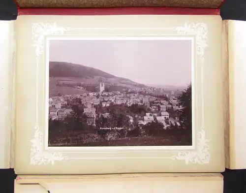 Mappe mit 14 Photograph. auf 12 TafelnThüringen. Bahn Sonneberg -Lauscha um 1895