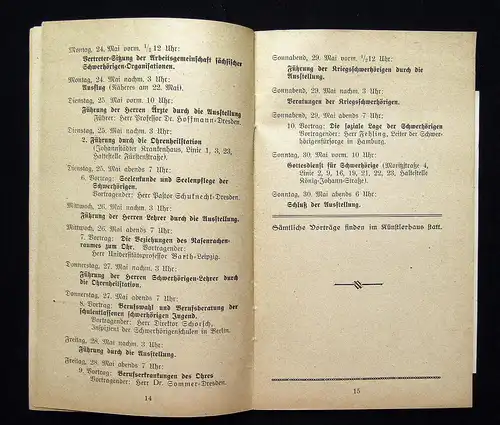 1. Deutsche Ausstellung für Schwerhörigenbildung u -Fürsorge 1920 Altes Handwerk