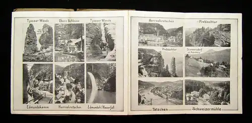 Leporello Album der Sächs.-Böhm. Schweiz mit 36 Ansichten um 1920 Landskunde mb