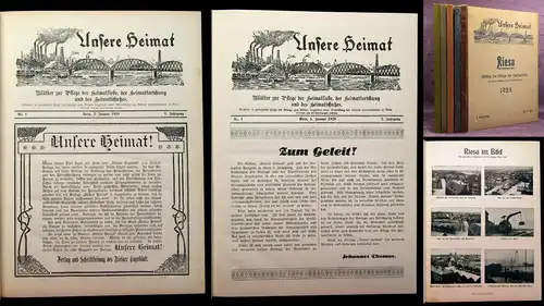 Unsere Heimat Riesa Blätter zur Pflege der Heimatliebe 1928-1932 1-5 komplett js