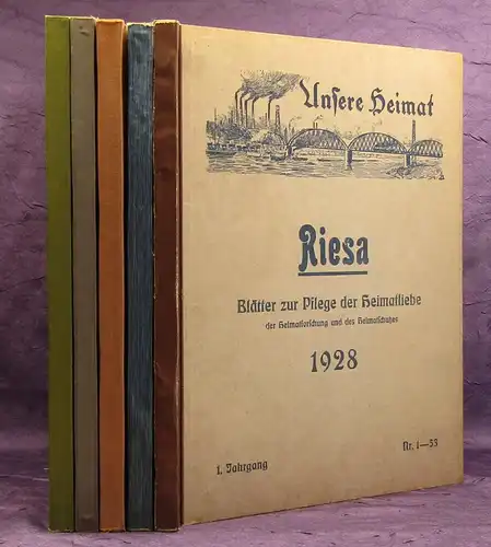 Unsere Heimat Riesa Blätter zur Pflege der Heimatliebe 1928-1932 1-5 komplett js