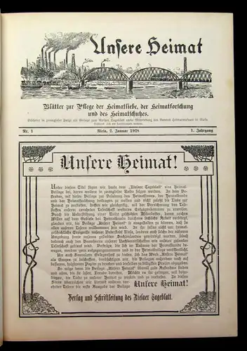 Unsere Heimat Riesa Blätter zur Pflege der Heimatliebe 1928-1932 1-5 komplett js