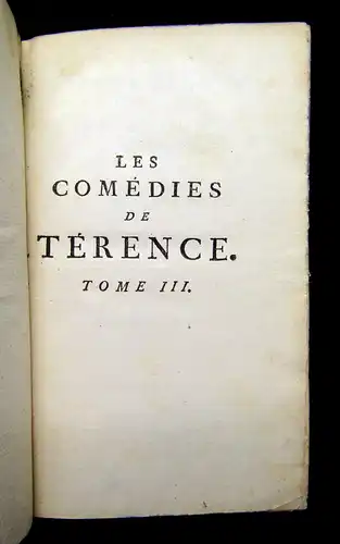 Madame Dacier 1768 Les Comédies de Térence - 3 vol. am