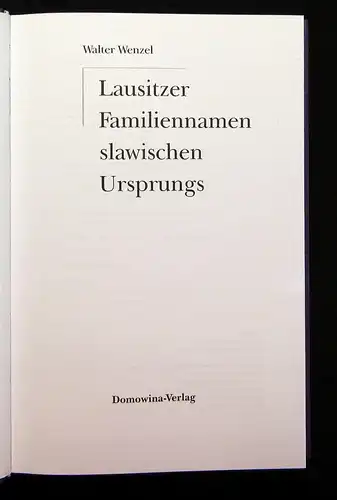 Wenzel Lausitzer Familiennamen slawischen Ursprungs 1999 Bedeutung Entstehung js
