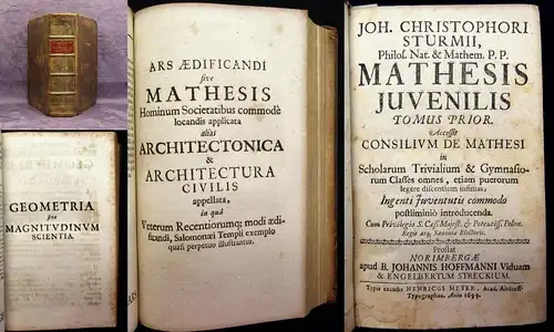 Sturm, Johann Christoph Mathesis Juvenilis Tomus Prior 1699 1 Bd. apart von 2 j