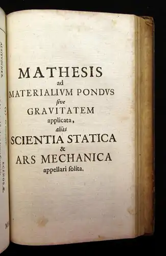 Sturm, Johann Christoph Mathesis Juvenilis Tomus Prior 1699 1 Bd. apart von 2 j