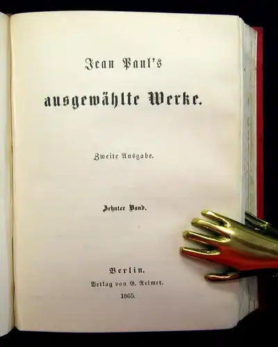 Jean Paul´s ausgewählte Werke 16 Bde. in 8 komplett 1865 Gesamtausgabe Literatur