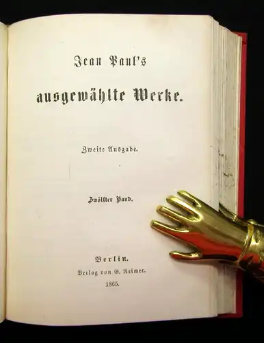 Jean Paul´s ausgewählte Werke 16 Bde. in 8 komplett 1865 Gesamtausgabe Literatur