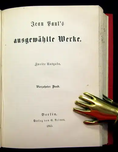 Jean Paul´s ausgewählte Werke 16 Bde. in 8 komplett 1865 Gesamtausgabe Literatur