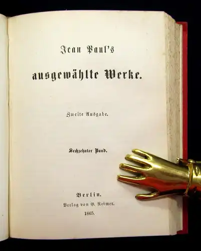 Jean Paul´s ausgewählte Werke 16 Bde. in 8 komplett 1865 Gesamtausgabe Literatur