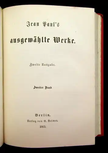 Jean Paul´s ausgewählte Werke 16 Bde. in 8 komplett 1865 Gesamtausgabe Literatur