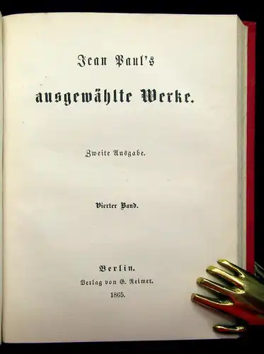 Jean Paul´s ausgewählte Werke 16 Bde. in 8 komplett 1865 Gesamtausgabe Literatur