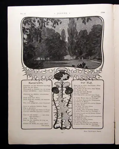 Jugend Zeitschrift Wochenschrift Nr.15  1899 Hirth Verlag IV. Jahrg. Jugendstil