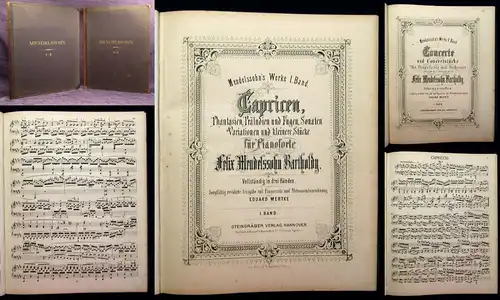 Mertke Mendelssohn 5 Bde. in 2 um 1880 Lieder ohne Worte und Kinderstücke js