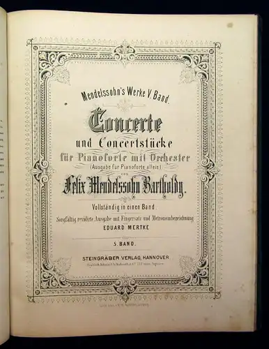 Mertke Mendelssohn 5 Bde. in 2 um 1880 Lieder ohne Worte und Kinderstücke js