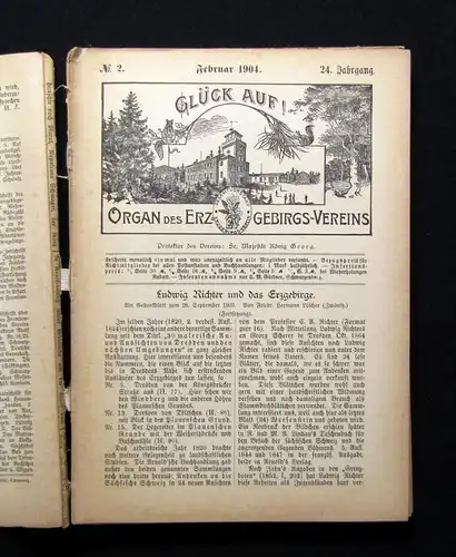 Möckel 12 Hefte Glückauf Zeitschrift des Erzgebirgsvereins 24. Jhg. 1904 mb