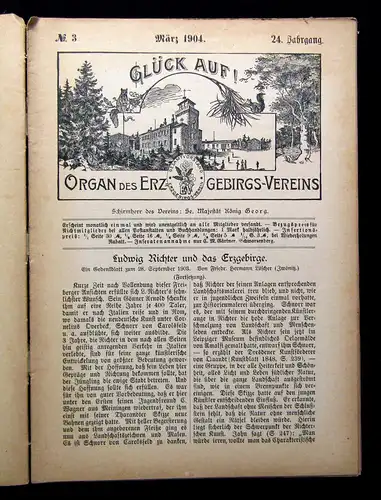 Möckel 12 Hefte Glückauf Zeitschrift des Erzgebirgsvereins 24. Jhg. 1904 mb