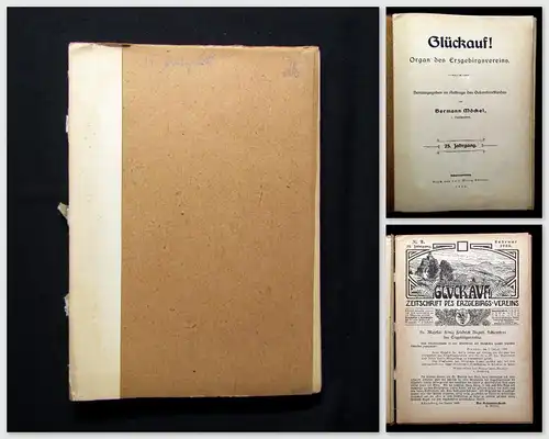 Möckel 12 Hefte Glückauf Zeitschrift des Erzgebirgsvereins 25. Jhg. 1905 mb