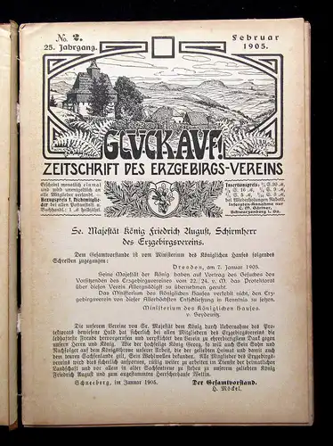 Möckel 12 Hefte Glückauf Zeitschrift des Erzgebirgsvereins 25. Jhg. 1905 mb