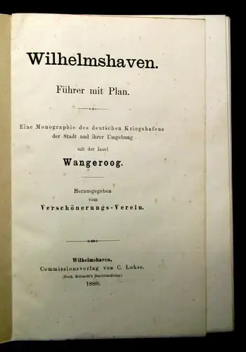 Verschönerungs-Verein Wilhelmshaven m. d. Insel Wangeroog 1880 sehr selten Guide