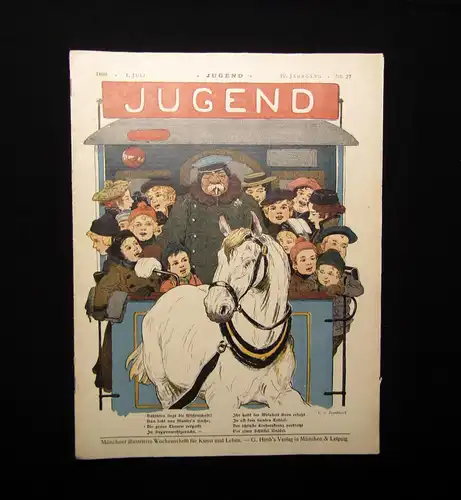 Jugend Zeitschrift Wochenschrift Nr.27  1899 Hirth Verlag IV. Jahrg. Jugendstil
