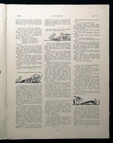 Jugend Zeitschrift Wochenschrift Nr.27  1899 Hirth Verlag IV. Jahrg. Jugendstil