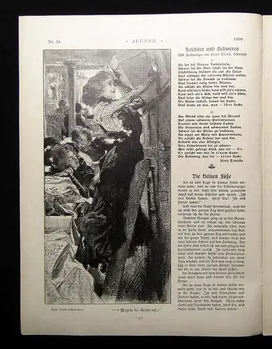 Jugend Zeitschrift Wochenschrift Nr.24  1899 Hirth Verlag IV. Jahrg. Jugendstil