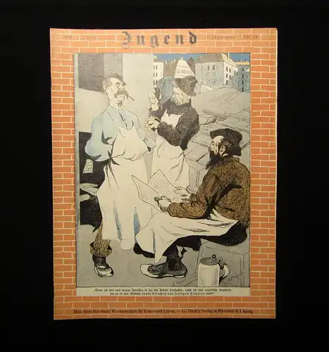 Jugend Zeitschrift Wochenschrift Nr.23  1899 Hirth Verlag IV. Jahrg. Jugendstil