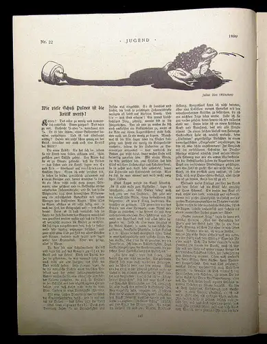 Jugend Zeitschrift Wochenschrift Nr.22  1899 Hirth Verlag IV. Jahrg. Jugendstil